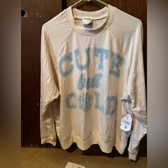 Arula Cute But Cold Long Sleeve Graphic Pullover Top - Picture 1 of 5